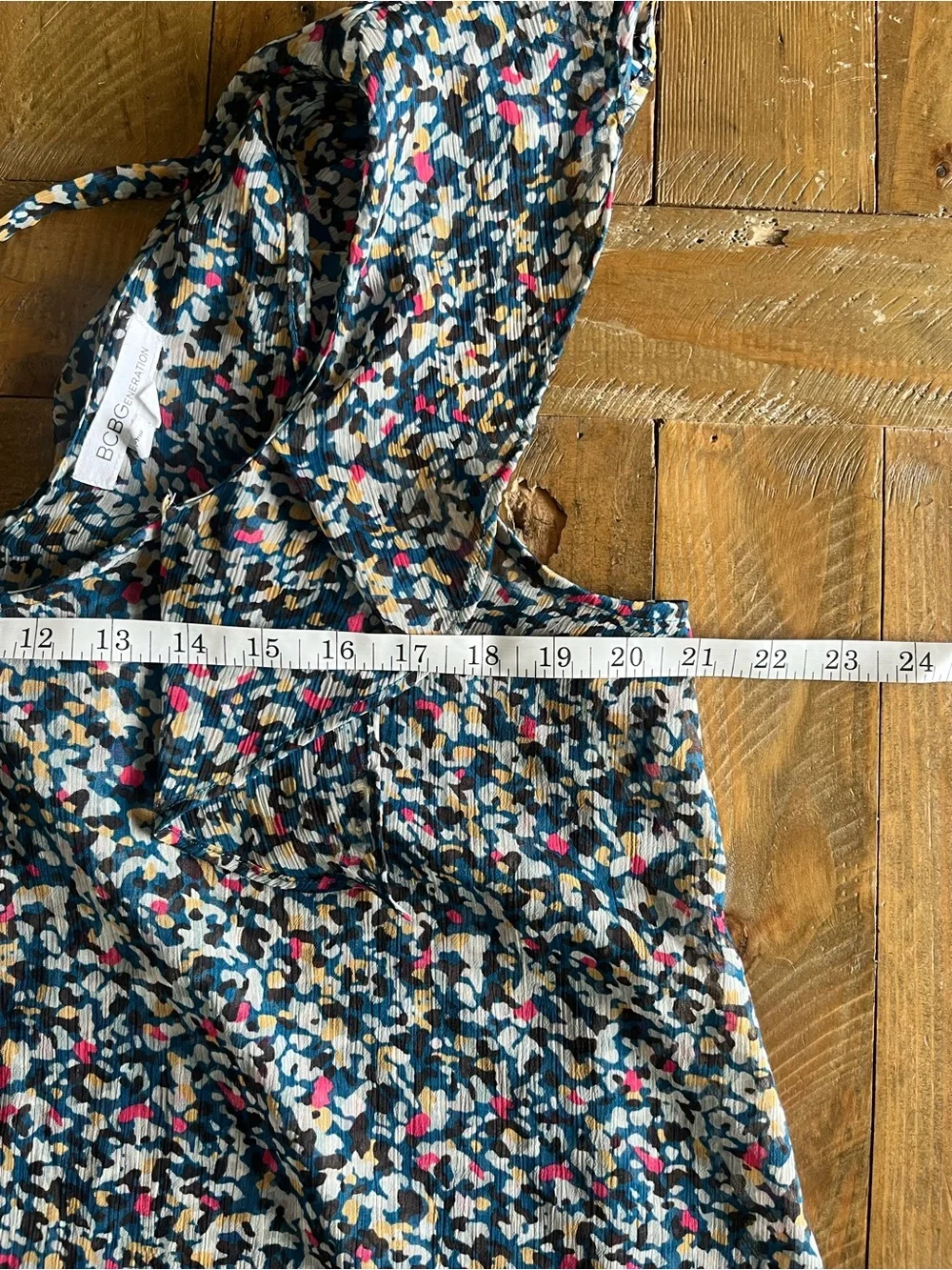 BCBGeneration Boho Sheer Ruffle Sleeve Floral Blouse Cottagecore US L - Picture 7 of 11